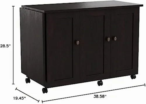 Vista 7 de Mueble móvil para costura y otras manualidades de madera de cerezo, Madera Manufacturada, Cinnamon Cherry