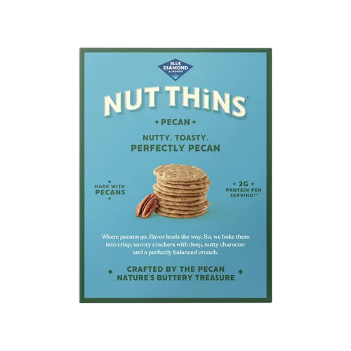 Vista 6 de Blue Diamond Almendras, Galletas Pecan delgadas sin gluten, crujientes, perfectas para bocadillos, 4.25 oz