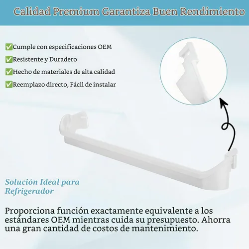 Vista 6 de 240534901 Barra de repuesto para estante de puerta (paquete de 2) – Compatible con Frigidaire Kenmore Refrigerador Frigidaire Barra de retención