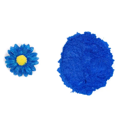 Vista 2 de Sunflower Sugar Art Super Blue Luster Dust Colorante alimentario – Polvo metálico súper azul brillante para decoración de pasteles, chocolates