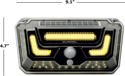 Vista 6 de Bell Howell - Lámpara solar de pared biónico para exteriores con sensor de movimiento (luz blanca, 6500 K)