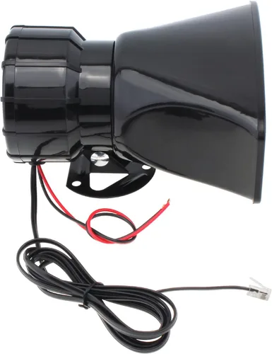 Vista 8 de bocina de coche de 12 V, 100 W, 9 sonidos, bocina de sirena de coche con soporte de gancho, función de llamada, alarma de advertencia electrónica