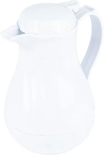 Vista 2 de Restaurantware Paquete de 10 jarras térmicas de plástico de 20 onzas con mango ergonómico, cafetera blanca con boquilla sin goteo, para catering