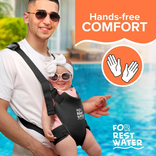 Vista 2 de Portabebés ergonómico de neopreno prémium para agua cálida y segura y diversión en la tierra (4-24 meses) - Arnés ajustable para bebés y niños