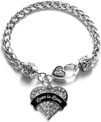 Vista 109 de Inspired Silver - Pulsera de plata con dije de corazón pavé con joyas de circonita cúbica