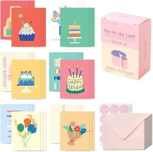 Vista 36 de Monolike Tarjeta Día a Día, 105 Luna - Mezcla de 48 mini tarjetas individuales, 24 sobres Paquete