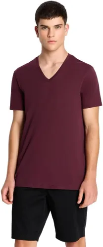 Vista 8 de Armani Exchange Camiseta de manga corta con cuello en V de algodón Pima para hombre Beacon Blue