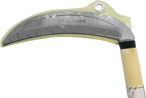 Vista 4 de KAKURI Herramienta de jardín de hoz de hierba 7.6", hoz de deshierbe de Kama estilo japonés, hoja de acero inoxidable