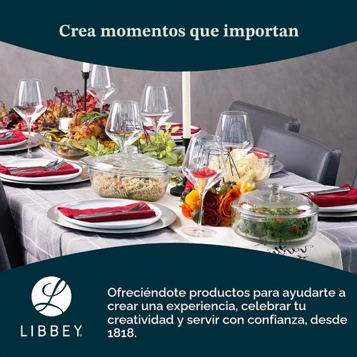 Vista 6 de Libbey 55952 - 3.2 cuartos de galones Cacerola con tapa, Transparente Básico - Juego redondo de 1 pieza