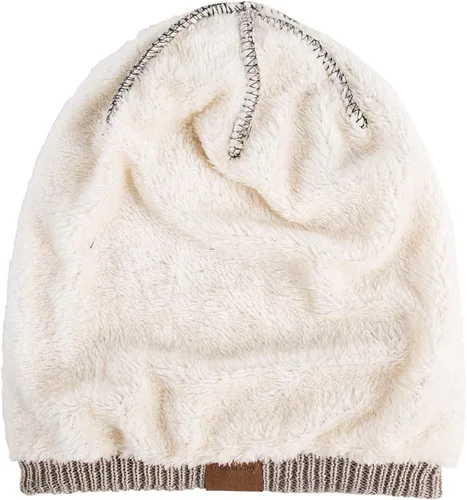 Vista 4 de REDESS Gorro para hombre y mujer gorro de invierno cálido gorro de punto holgado grueso