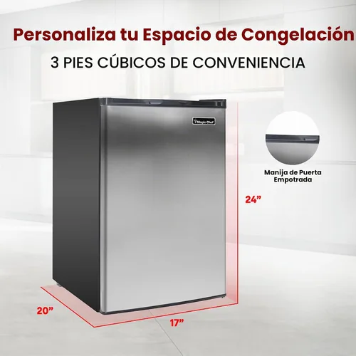 Vista 3 de Congelador Magic Chef MCUF3S2 vertical, de 3.0 pies cuadrados. y de acero inoxidable , acero inoxidable (Stainless Look) 3-Cu. Congelador