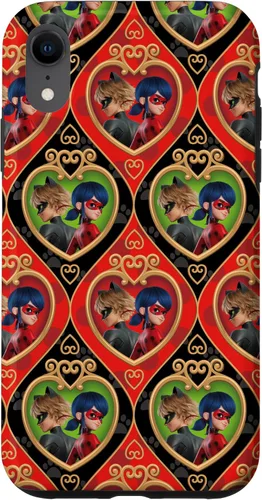 Vista 24 de Funda roja y verde para iPhone SE (2020) / 7 / 8 Miraculous Ladybug and Cat Noir The Movie