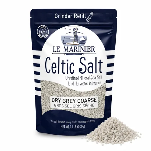 Vista 9 de Le Marinier - Sal marina mineral de Baja, grano grueso, 1.1 lb - 18 oz 100% Natural y sin refinar Sal marina auténtica de Baja, rica