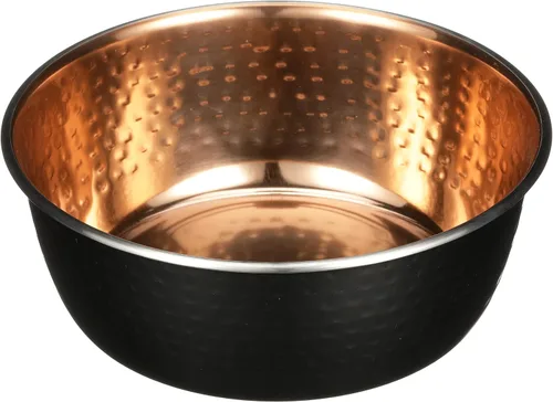 Vista 11 de Neater Pet Brands Cuencos decorativos martillados de diseño, platos de lujo prémium para perros y gatos (tamaño pequeño, negro cobre)