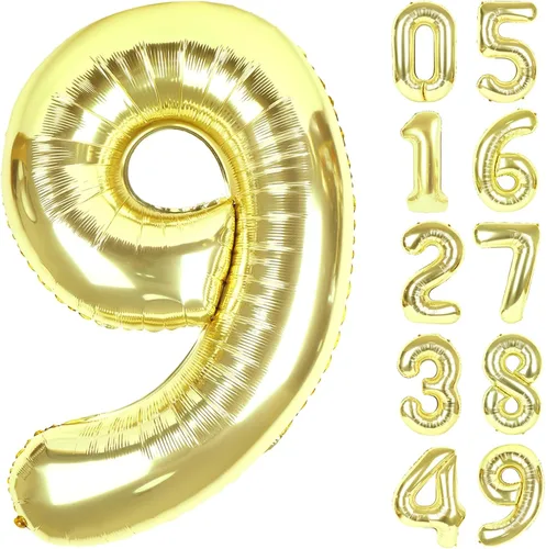 Vista 71 de Globo negro de 40 pulgadas con números del 0 al 9 (cero-nueve), globo de cumpleaños de gran tamaño, globo de helio de aluminio con números grandes