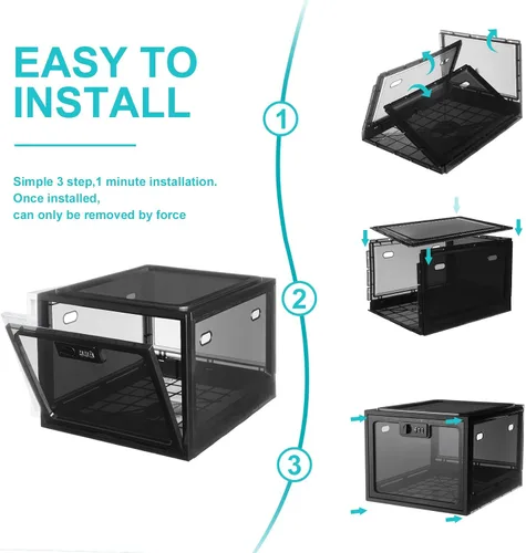 Vista 7 de Lalifebuss Cajas de cerradura de combinación para artículos personales, caja de almacenamiento con cerradura para casillero