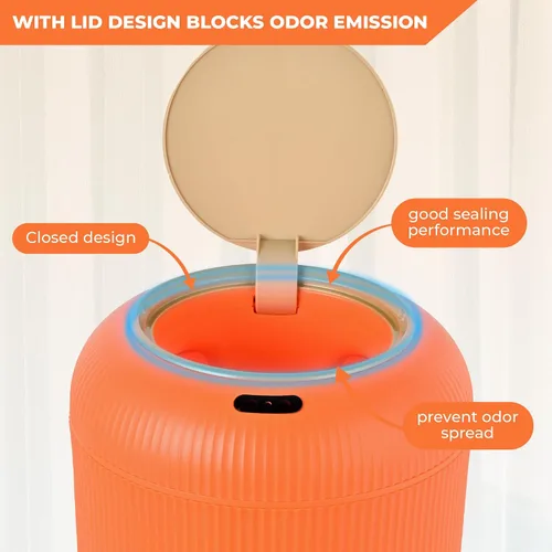 Vista 39 de Pukomc Papelera con sensor inteligente, conveniente e higiénico, fácil de usar, sensor de tecnología, impermeable, papelera de plástico para cocina