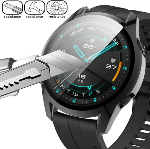 Vista 2 de Fundas compatibles con Huawei Watch GT 2 de 1.812 pulgadas, a prueba de golpes, carcasa protectora de TPU para reloj GT2