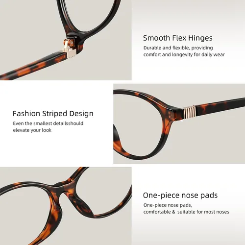 Vista 5 de Gafas de luz azul para mujer - Gafas de bloqueo de luz azul con marco ovalado pequeño de moda para juegos/computadora