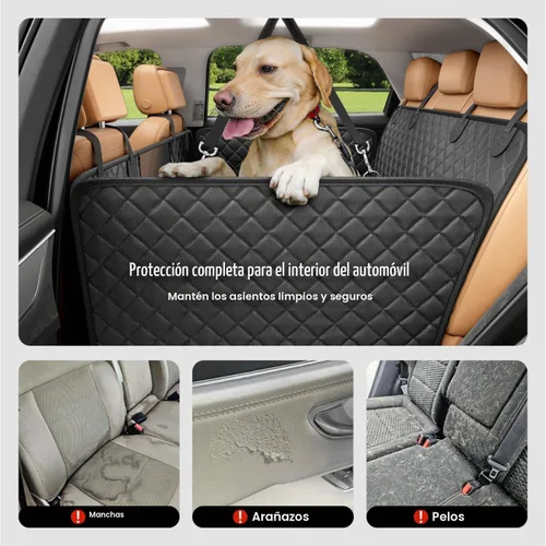 Vista 7 de REEVAA Funda de asiento de automóvil para perro para asiento trasero, hamaca de perro de fondo duro, extensor de cama para mascotas para 2-4 perros