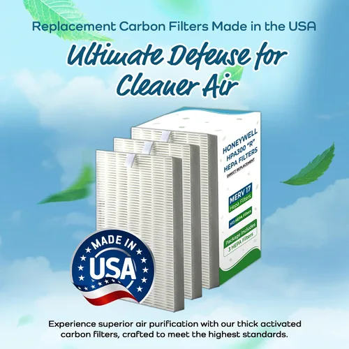 Vista 2 de Breathe Naturally Filtros de aire de repuesto "R" compatibles con el purificador de aire Honeywell serie HPA300, HPA200 y HPA100 – Filtro HEPA True
