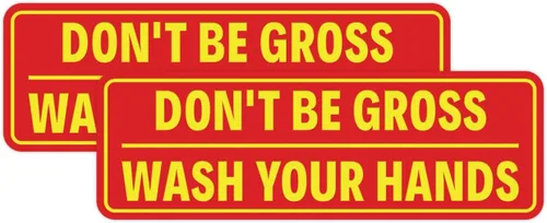 Vista 20 de Letrero de puerta o pared con texto en inglés "Don't Be Gross ("No seas gros") con texto en inglés "Don't Be G