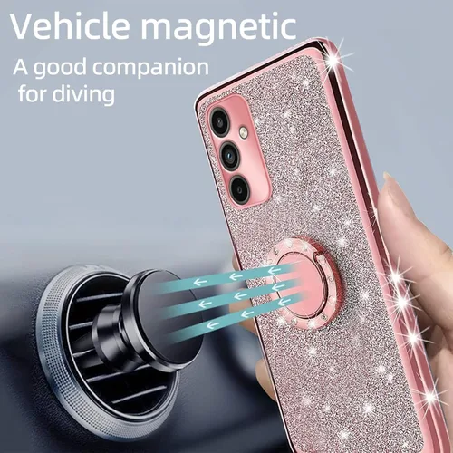 Vista 6 de Funda para Samsung Galaxy A15 0.18 oz, Gabb Phone 4 Pro para mujeres y niñas, con purpurina de cristal suave TPU transparente de lujo, bonita funda