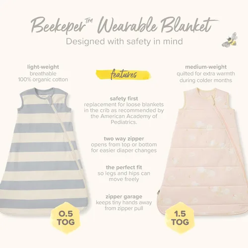 Vista 10 de Burt's Bees Baby Baby Organic Beekeeper Infant Wearable Blanket, Unisex Swaddle