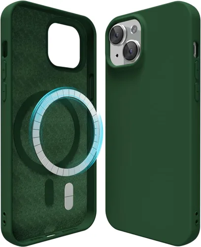 Vista 87 de oakxco Funda de silicona para iPhone 12 Pro Max, magnética, compatible con carga inalámbrica Magsafe, cubierta protectora de goma suave y delgada