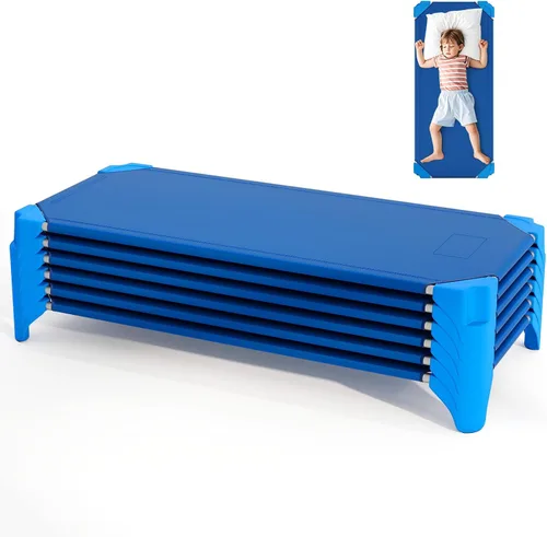 Vista 12 de Giantex Cunas de guardería apilables para dormir, 51 pulgadas de largo x 22.5 pulgadas de ancho, catres portátiles para niños y niños pequeños
