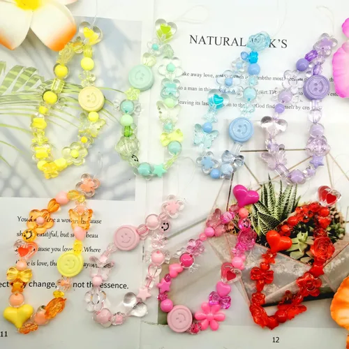 Vista 6 de 540 cuentas acrílicas de color naranja, cuentas redondas de plástico para pulseras, collares y manualidades de bricolaje