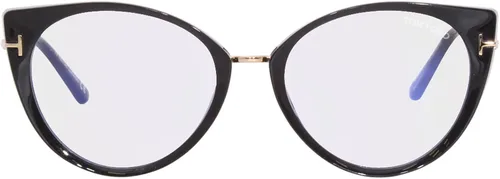 Vista 2 de Gafas Tom Ford FT 5815 -B 001 Negro Brillante Logotipo t Oro RosaBloque Azul Le