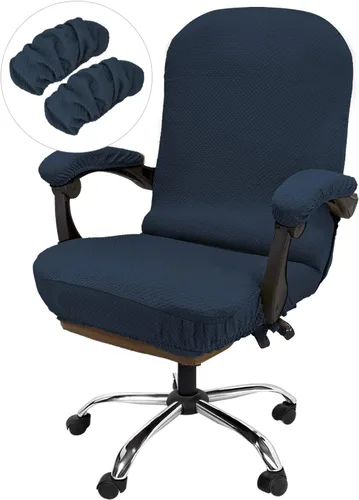 Vista 16 de NeColorLife Funda de asiento grande para silla de oficina de 19.7 a 26 pulgadas, funda elástica para sillas ejecutivas y de juegos, lavable