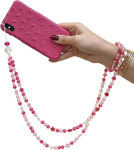 Vista 14 de Beaded Phone Charm Lanyard Strap Crossbody Fixed Beads Pearl Neck Chain