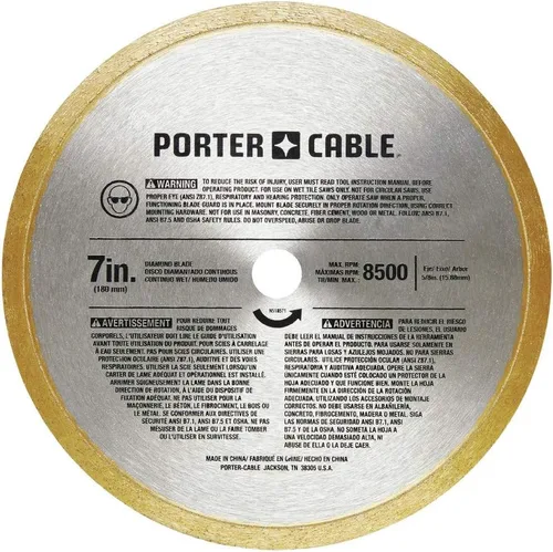 Vista 6 de PORTER-CABLE Sierra para azulejos, sierra húmeda con capacidad de corte de 7 pulgadas y guía de corte a bordo (PCE980)