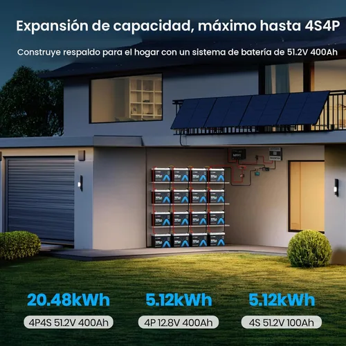 Vista 6 de Batería de litio de ciclo profundo de 12 V y 100 Ah Grupo 24, batería recargable LiFePO4 con BMS de 100 A, protección de corte de temperatura