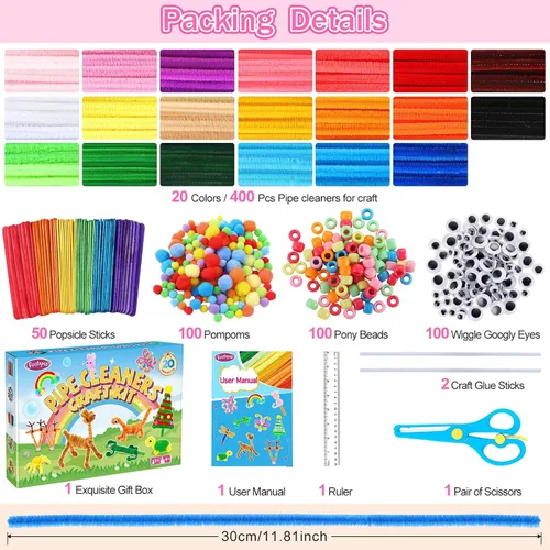 Vista 5 de Limpiadores de pipas Suministros de Artes y Manualidades para Niños 2.20 Multicolor