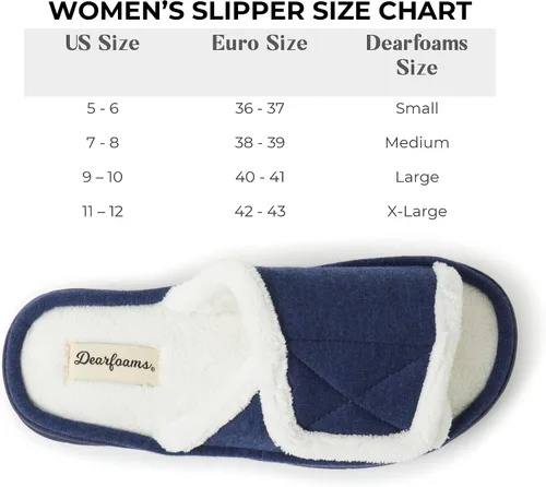 Vista 5 de Dearfoams womens Adjustable IndoorOutdoor Machine Washable Memory Foam Slide