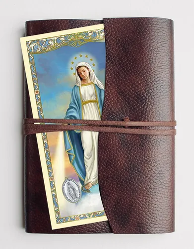 Vista 3 de Pulsera de medalla milagrosa con tarjeta de oración de medalla milagrosa, tarjeta de oración del Señor, pulsera milagrosa de zafiro con colgante