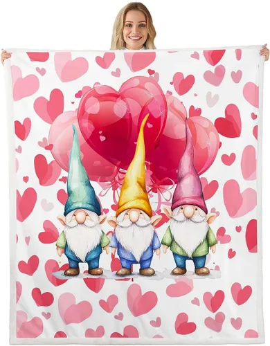 Vista 15 de Erosebridal Cartoon Gnomes Fleece Blanket,Dwarf Throw Blanket 40x50 Inch for Bedroom Living Rooms Sofa Couch,Colorful Stars Sherpa