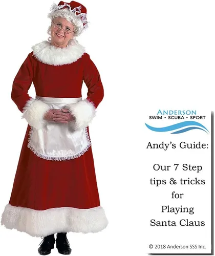 Vista 2 de Velvet Mrs Claus Halco Burgundy - Disfraz de mujer profesional con guía de Papá Noel