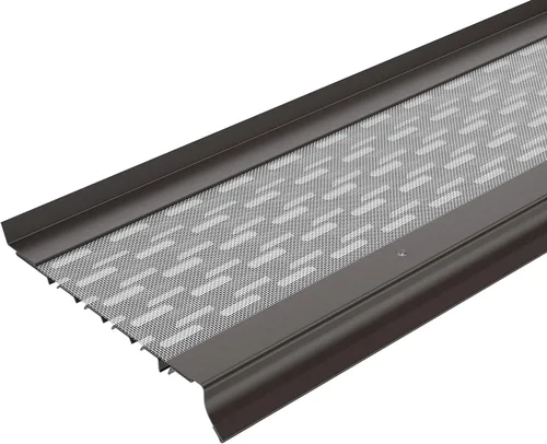 Vista 40 de Micromesh 5 pulgadas Gutter Guards Leaf Protection, 1 Pies Paquete de muestra Bronce oscuro, Malla de acero inoxidable, Cubiertas de canalón