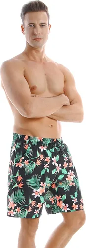 Vista 3 de Conjunto de trajes de baño a juego de la familia con estampado de hojas