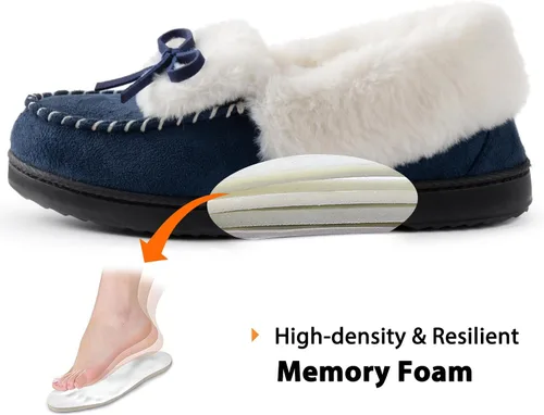 Vista 4 de RockDove Pantuflas de espuma viscoelástica de piel sintética para mujer
