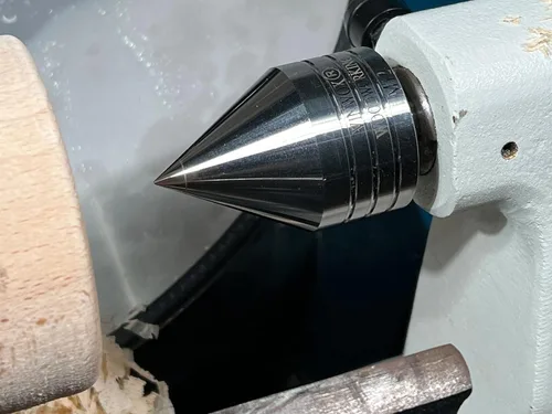 Vista 2 de Torno de madera con punta de carburo de centro vivo, vástago cónico Morse de 2MT, punta de carburo de 0.315 in con punta de 60 grados
