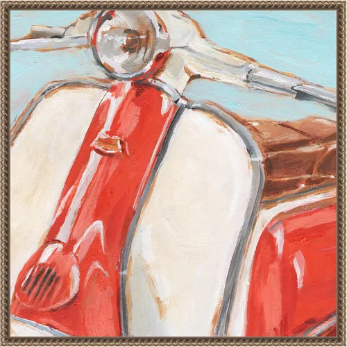 Vista 16 de Amanti Art Framed Canvas Wall Art 16x16 Retro Scooter II by Ethan Harper, Framed Wall Art Canvas, Transportation Artwork, Traditional Decor, Small