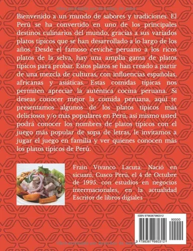 Vista 2 de SOPA DE LETRAS DE PLATOS TÍPICOS DEL PERÚ MÁS DE 100 PLATOS (GASTRONOMIA PERUANA) (Spanish Edition)