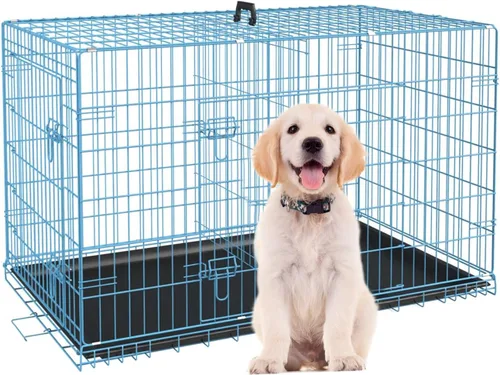 Vista 12 de Jaula para perros pequeños de 24 pulgadas, jaulas resistentes para perros pequeños, jaula plegable de alambre de metal con bandejas extraíbles