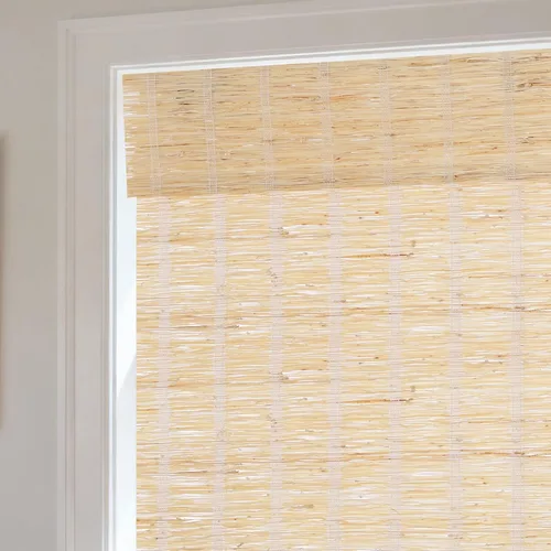 Vista 11 de Persianas Romanas de Bambú, Persianas de Madera Tejida Personalizadas sin Cordón, Persianas de Bambú Natural con Filtrado de Luz Natural