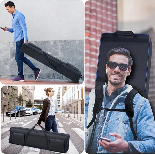 Vista 6 de Funda para teclado de 88 teclas acolchada suave con ruedas